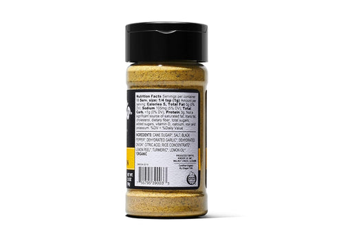 Kinder's Organic Cracked Pepper and Lemon Seasoning, Premium Quality Seasoning, MSG Free and USDA Certified Organic, 3.5 oz