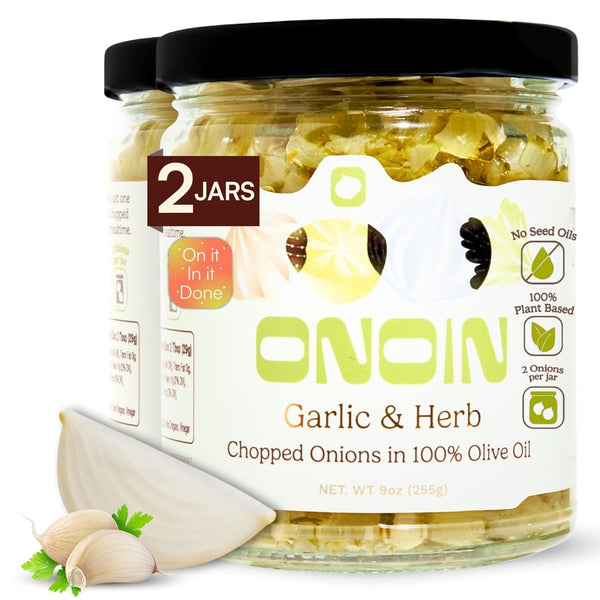 ONOIN Chopped Onions in 100% Olive Oil - Seed Oil Free &