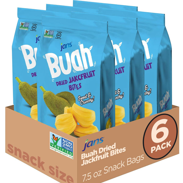 Jans Buah Dried Jackfruit Chips 7.05 oz (Pack of 6) Jack Fruit