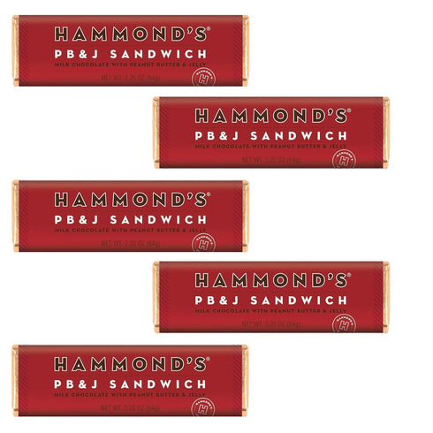 Hammonds Candies Gourmet Chocolate Candy Bars PB&J Sandwich | Sweet Milk Chocolate,