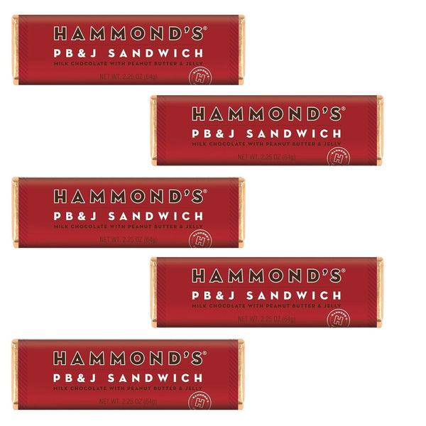 Hammonds Candies Gourmet Chocolate Candy Bars PB&J Sandwich | Sweet Milk Chocolate,