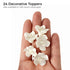 100 Count Global Sugar Art Blossom Sugar Wedding Cake Flowers White with Pearl Stamens, Unwired, by Chef Alan Tetreault