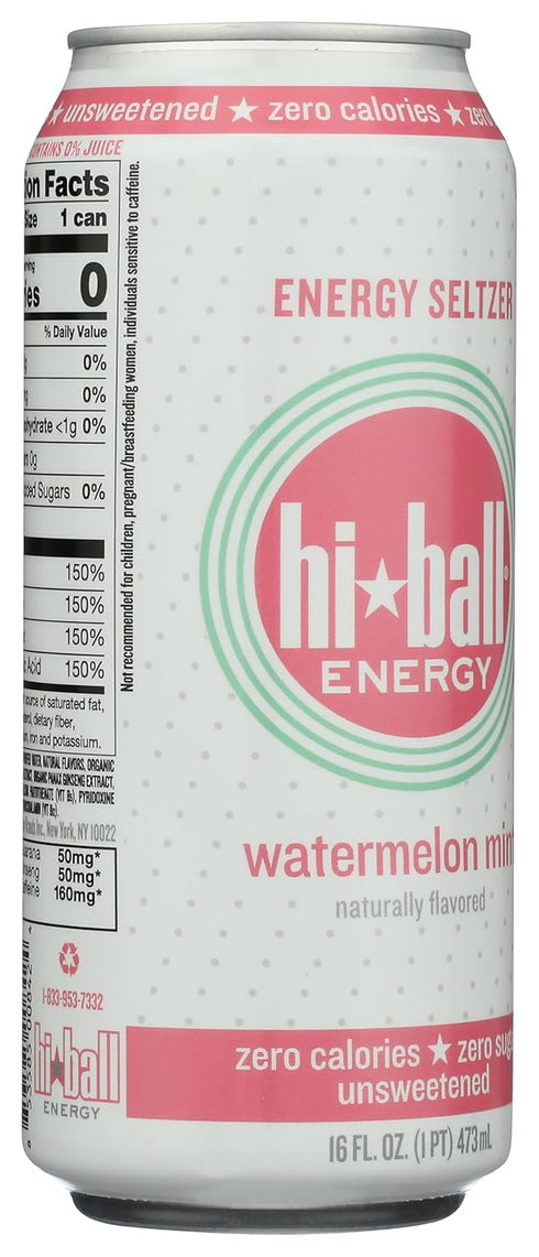 16 HIBALL ENERGY Watermelon Mint Sparkling Energy Water, FZ