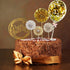 DIYASY Gold Happy Birthday Cake Topper Kit, 6 Pcs Confetti Balloon Paper Fans Acrylic Cake Toppers