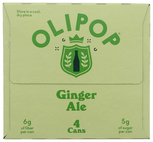 4pk, 12 OLIPOP Ginger Ale Prebiotic Soda FZ