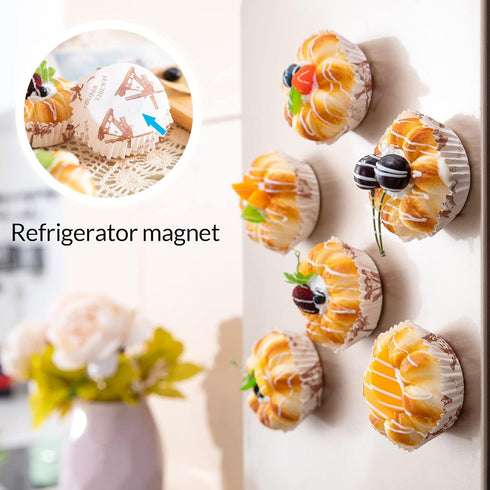Joeabor 6 Pack Fake Cupcakes, Artificial Cupcakes for Display, Faux Cake Dcor, Realistic Fake Artificial Food