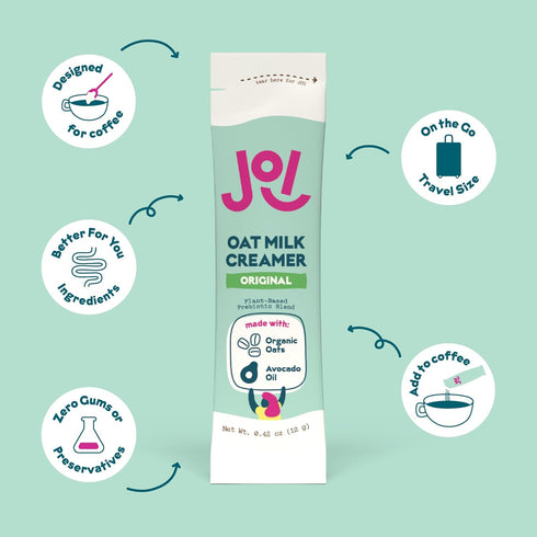 10ct Oat Milk Coffee Creamer, Sweetened Carton by JOI - Superfood, Vegan, Dairy Free, Plant Based, Kosher