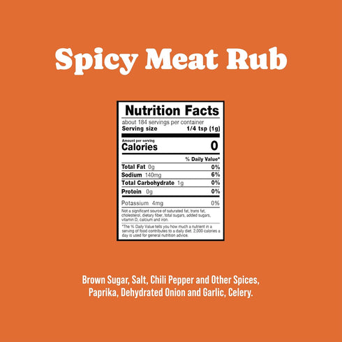 2 Pack, 6.5 oz Rufus Teague Spicy Meat Rub, Premium Barbecue Seasoning & Dry Rub for Smoking and Grilling
