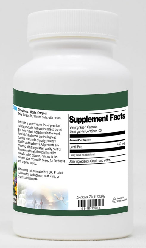 Terravita 450 (100 520682) Lentil Pea - mg Capsules, ZIN: