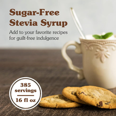 16 oz NuNaturals Stevia Syrup, Sugar-Free Sweetener, Plant-Based Sugar Substitute, Zero Calorie, Cocoa Mint Syrup