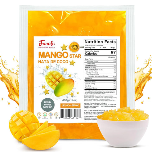 Fanale Coconut Jelly Topping nata de coco for Bubble Tea | Mango