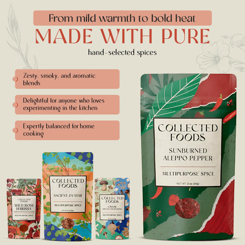 Set, Vegan Spice Gift Gourmet Seasoning Collection by NYC Chefs | Includes Zaatar, Umami Powder, Tuscan Blend, Harissa
