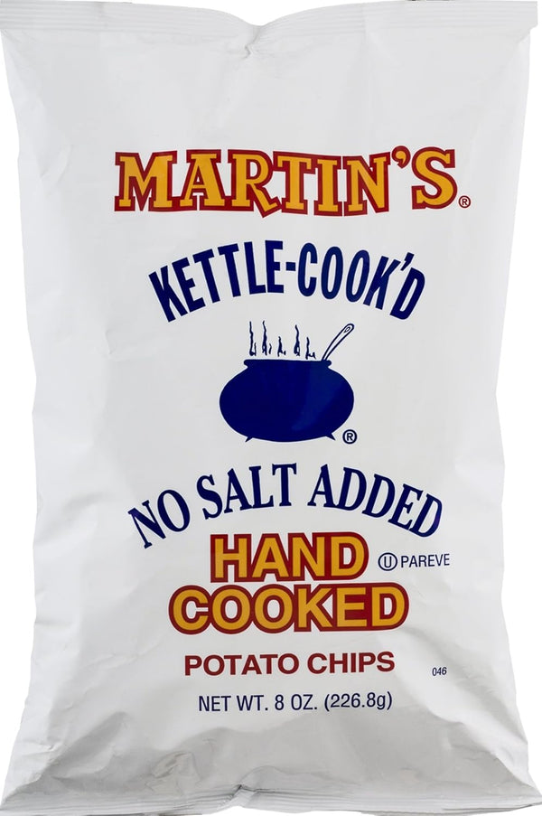 Martin's Potato Chips Martin's Kettle-Cook'd No Salt Added Potato Chips 8 Ounces (3 Bags)