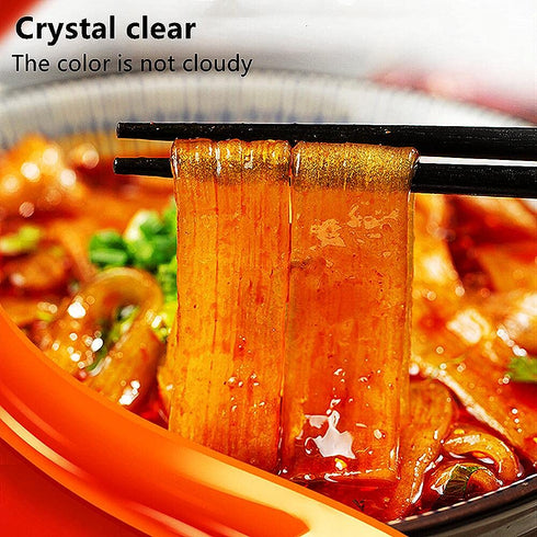 NERSQELX 100% 8.75 (Pack 2) Glass Noodles, Wide Chewy Vermicelli Pasta, Sweet Potato Starch