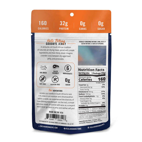 Original Kalahari Biltong - Air-Dried Thinly Sliced Beef, 2oz (Pack of 3), Keto & Paleo Snack