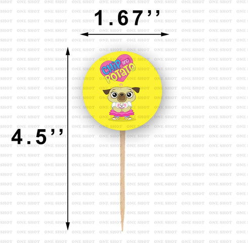Chip and Potato Cupcake Toppers - Party Supplies Decorations