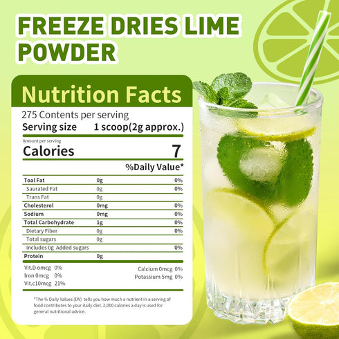 OGACRLA 1.25 lb Lime Powder Freeze-Dried Lime Juice Flavor Rich in Vitamin C | Natural Fruit Powder | No Sugar