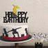 Glitter Happy Birthday Skateboard Cake Topper for Extreme Sport Skateboarding Graffiti Theme Birthday Party Decorations