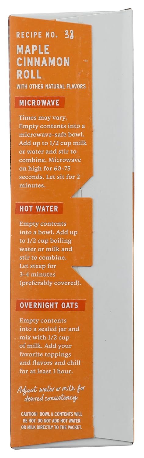 7.6 Purely Elizabeth Maple Cinnamon Roll Instant Protein Oatmeal, Ounce