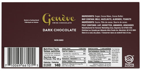 3.5oz (3 Pack) Geneve Real Swiss Vegan Dark Chocolate Drama | Dairy Free | Rich & Creamy | For Desserts, Coffe, Baking