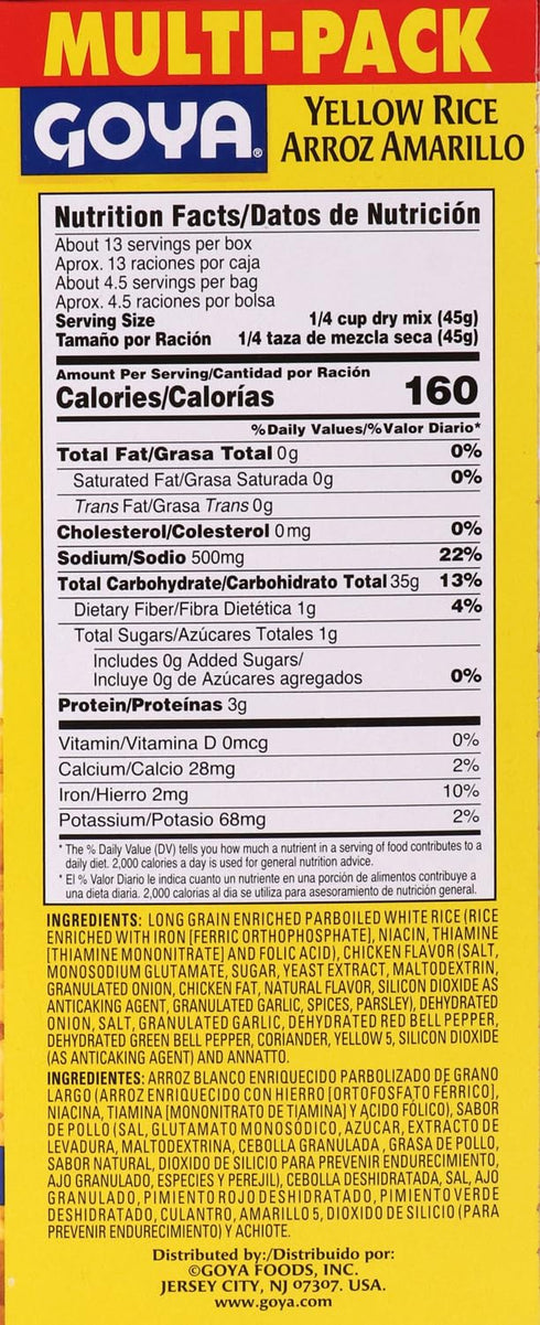 Pack, 21 oz, 2-Pack Goya Yellow Rice Mix Multi