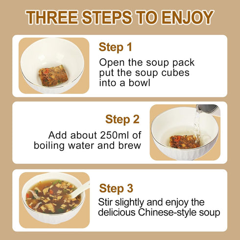 0.35 (10 Pack) Hericium, Ginseng and Astragalus Fresh Mushroom Soup, Mushroom Soup Mix, Ounce