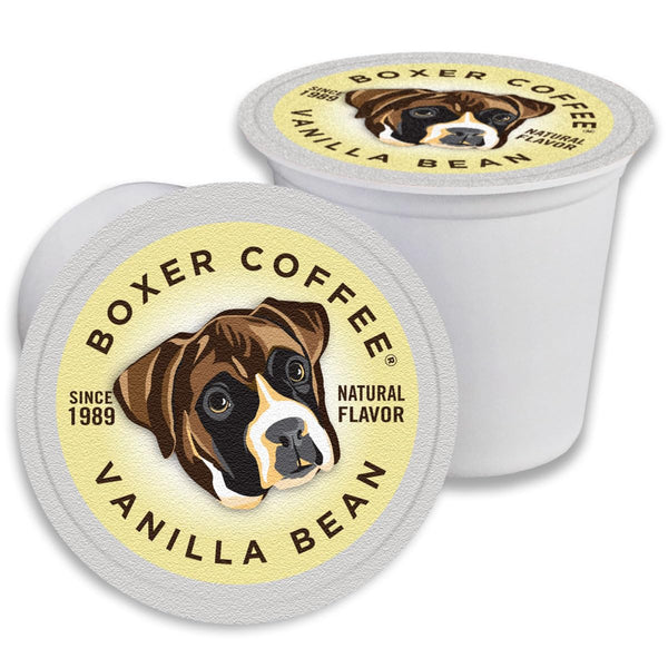 Boxer Coffee Vanilla Naturally Flavored Pods compatible with Keurig K-Cup, 48 count