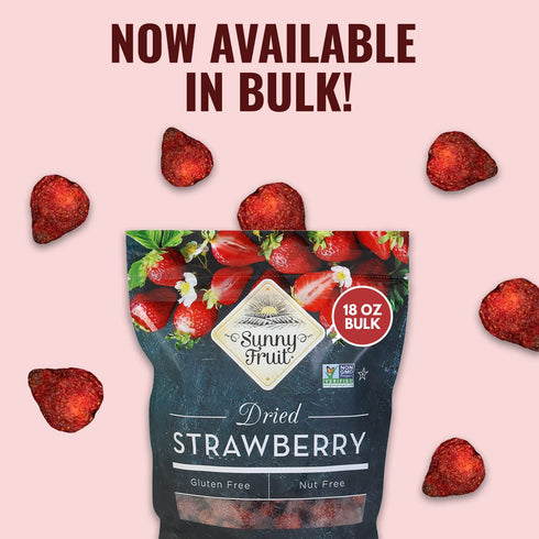 18 Sunny Fruit Soft-Dried Strawberries, Ounce Bulk Bag | Dried Fruit with Added Sugar | Great Berries for Baking