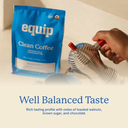 Equip Foods Clean Coffee | Gold Standard, Certified Organic, Fair Trade, Regenerative | Medium Roast, Whole Bean