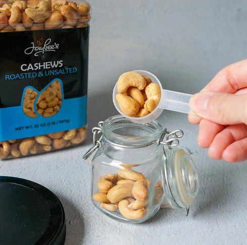 32 oz (2 lbs) Jaybees Roasted Unsalted Whole Cashews Bulk Snack Natural Protein Superfood, Vegan, Keto Friendly