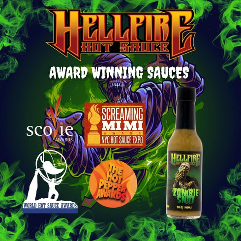 5 oz Hellfire Zombie Snot Hot Sauce, Award-Winning Chilehead Salsa Verde Sauce, Made with Carolina Reaper Peppers