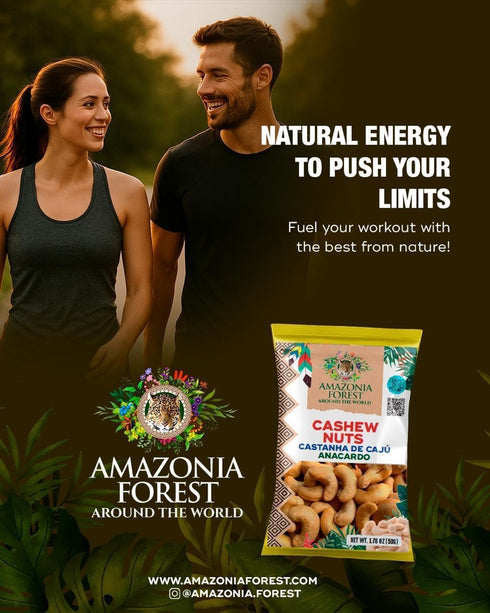 Pack 3 (3 1.76 Oz Pack) Amazonia Forest Cashew Nuts Units - From Brazil, Vegan, Raw, Gluten-Free, Bulk, Organic