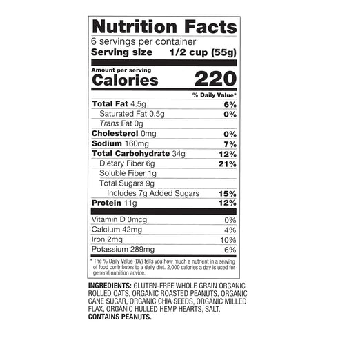 11g 12 oz (Pack 2) Oatsome PBfit Overnight Oats - Peanut Butter Flavor with Chia Seeds, Flax Seeds and Hemp Seeds