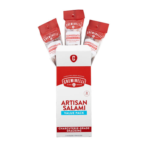 Creminelli Sopressata Salami, (3 count, 5.5oz), Humanely Raised Pork*, No Added Nitrates