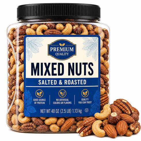 Generic Mixed Nuts Cashew Almond Hazelnut Pecan Whole Roasted with Sea Salted Snack