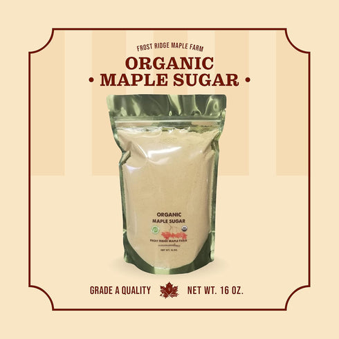 16 oz. Frost Ridge Maple Farm Powdered Granulated Organic Maple Sugar, Grade A