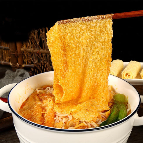 SPFLAUFR 4.23oz, 120g (10 Bean curd roll Piel de tofu seca,Rollos de piel de tofu crujiente, Tofu skin, Bean skin Roll