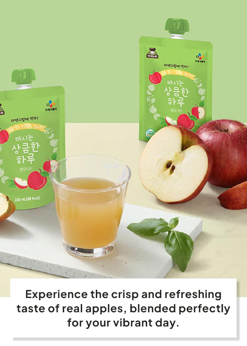 3.38 oz (100ml) 40 Pack, Korean Food CJ Freshway Fresh Apple Juice Drink fl x Korean Apple Juice Beverage, Single Serve