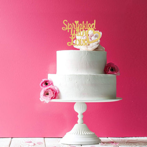 Sprinkled With Love Cake Topper for Welcome Baby, Hello World, Gender Reveal Party Decorations