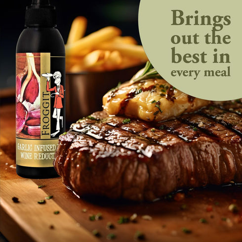 150ml Castillo de Pinar Garlic Infused Red Wine Vinegar Reduction by Froggit Non GMO