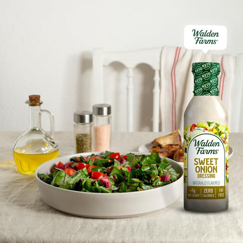 12 oz Walden Farms Sweet Onion Dressing - Low Carb, Calorie-Free, Gluten-Free, Keto-Friendly, Sugar-Free, Fat-Free