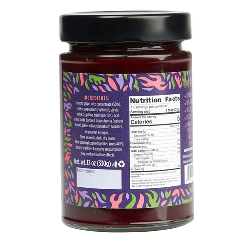 Good Good 12 oz 330 12 (Pack 6) Concord Grape Jelly - / g - Keto Friendly No Added Sugar Concord Grape Jelly - Keto