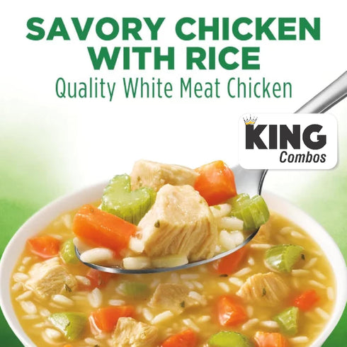 KING COMBOS 14 oz Pack (2) Healthy Choice Chicken With Rice Soup, Microwave Bowl, + QR Code