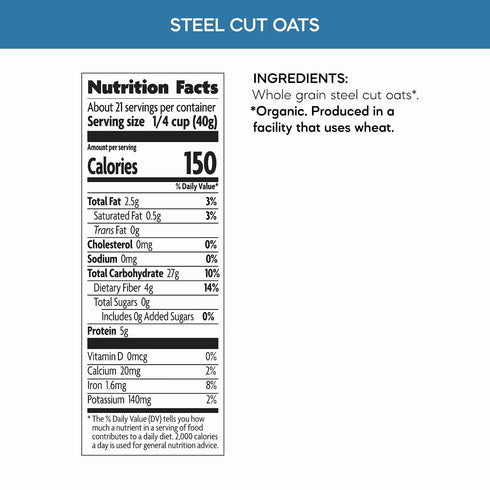 30 oz (Pack 6), Nature's Path Organic Steel Cut Oats Instant Oatmeal, of Non-GMO