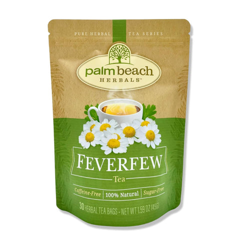 Palm Beach Medicinal Herbs - Feverfew Tea, Pure Herbal Tea Series, 30ct