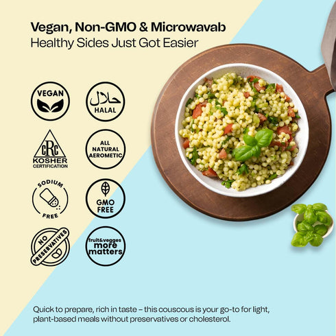 32 oz (2Lb) Golden Crown Premium Turmeric Couscous - | Microwavable Meals Turmeric Couscous | Premium Quality Non GMO