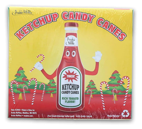 Archie McPhee Gift Box of Funny Ketchup Candy Cane, 3.8 Ounce