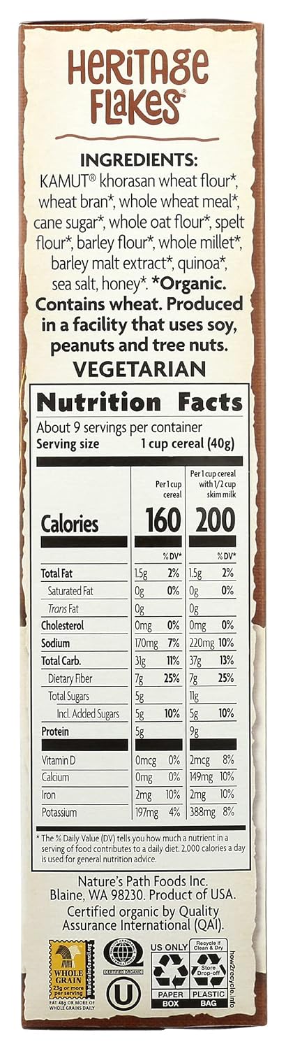 13.25 (Pack 5) Nature's Path, Cereal Heritage Flakes Organic, Ounce