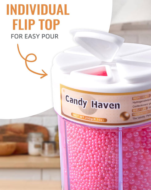 CandyHaven Easter Sprinkles for Baking Edible Sugar Confetti, Nonpareils & Sugar Pearls - Easter Cake Decorations