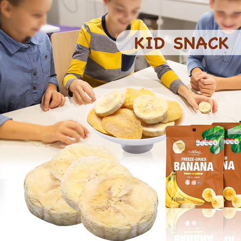 10 Pack Pack, 0.52 ONETANG Freeze-Dried Fruit Banana Chips, Single-Serve Non GMO, Kosher, No Add Sugar, Gluten free